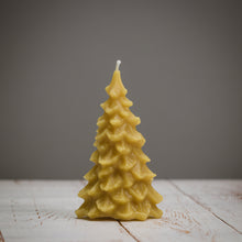 Load image into Gallery viewer, Christmas Tree Pure Beeswax Candles - green, yellow - sold out!
