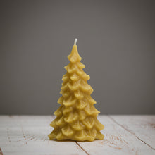 Load image into Gallery viewer, Christmas Tree Pure Beeswax Candles - green, yellow - sold out!