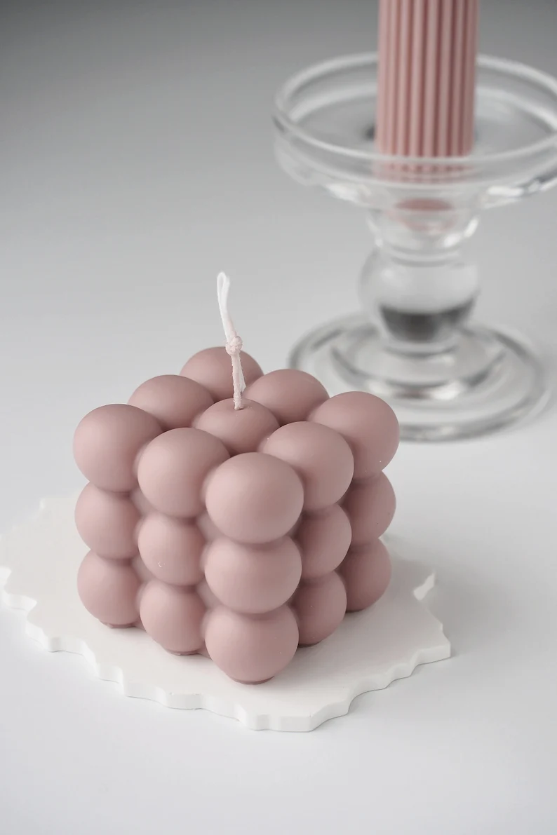 Bubble Candles -  Scented Dusty Rose